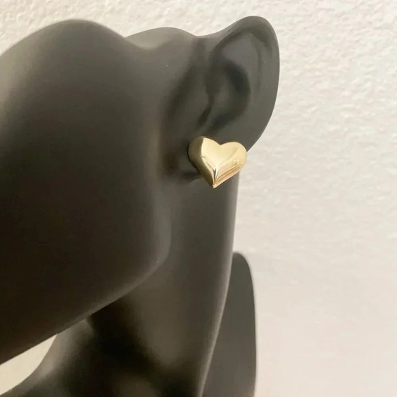 925 Sterling Silver Heart Stud Earrings Large Heart Earrings Heart Studs - Picture 7 of 7